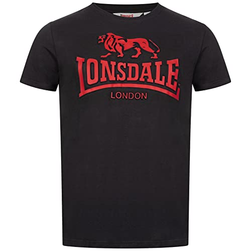 Lonsdale Men's Kingswood T-Shirt, Black/Dark Red, L von Lonsdale