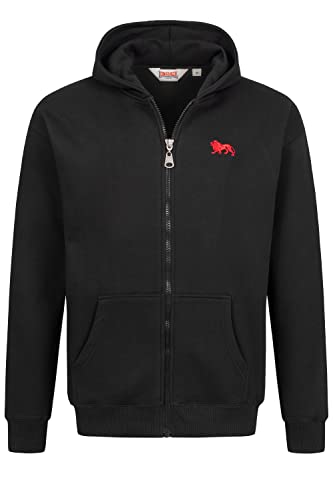 Lonsdale Men's LATHERON Hooded Sweatshirt, Black/Red, L von Lonsdale