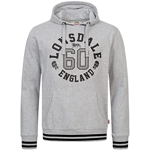 Lonsdale Men's MAMHEAD Kapuzensweatshirt, Marl Grey/Black, 3XL von Lonsdale