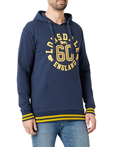 Lonsdale Men's MAMHEAD Kapuzensweatshirt, Navy/Yellow, L von Lonsdale