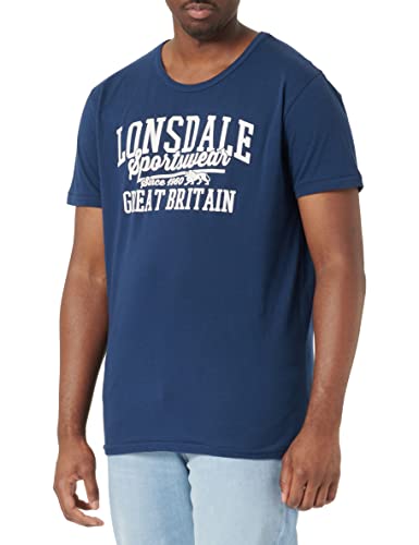 Lonsdale Men's MARTINSTOWN T-Shirt, Dark Navy/White, L von Lonsdale