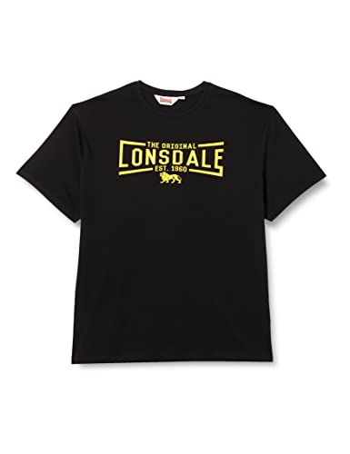 Lonsdale Men's NYBSTER T-Shirt, Black/Yellow, 3XL von Lonsdale