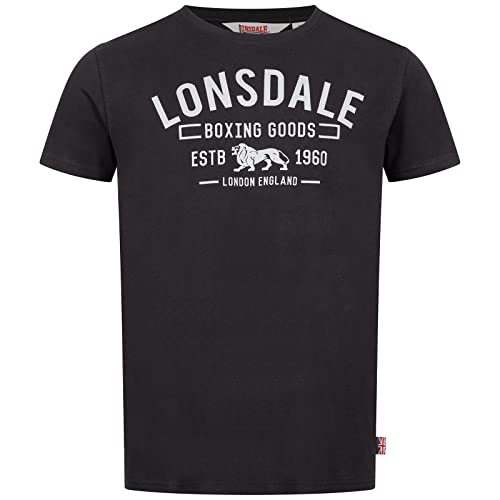 Lonsdale Men's PAPIGOE T-Shirt, Black/Grey, L von Lonsdale