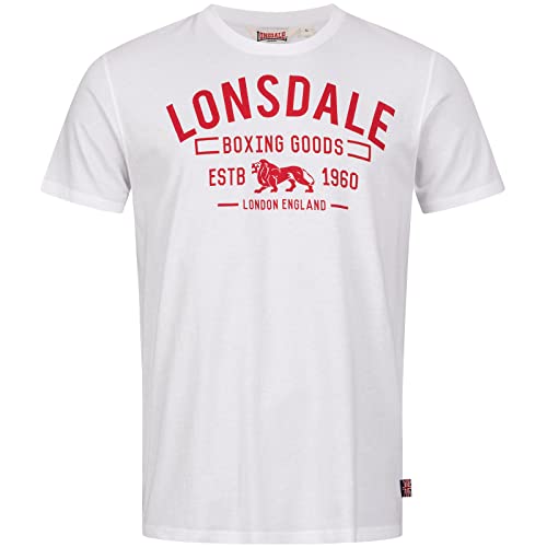 Lonsdale Men's PAPIGOE T-Shirt, White/Red, M von Lonsdale