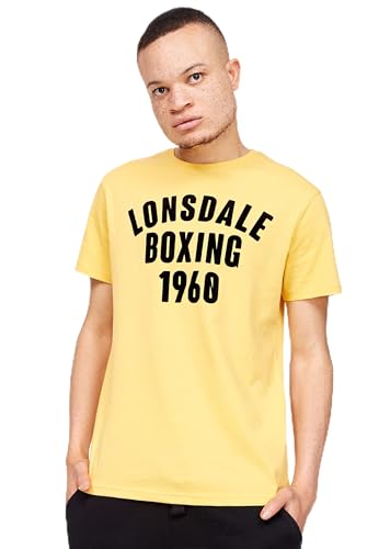 Lonsdale Men's PITSLIGO T-Shirt, Yellow/Black, M von Lonsdale