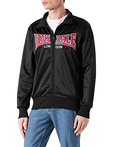 Lonsdale Men's POLKERRIS Tricot Jacke, Black/Dark Red/Silver Grey, 3XL von Lonsdale