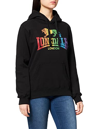 Lonsdale Men's RAMELTON Kapuzensweatshirt, Black/Rainbow, S von Lonsdale