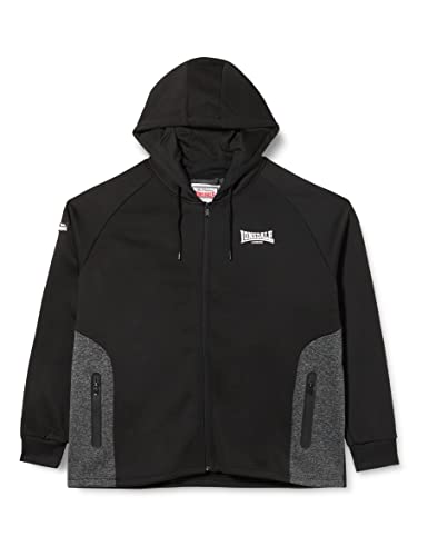 Lonsdale Men's SALTASH Jacke mit Kapuze, Black/Marl Anthracite, L von Lonsdale