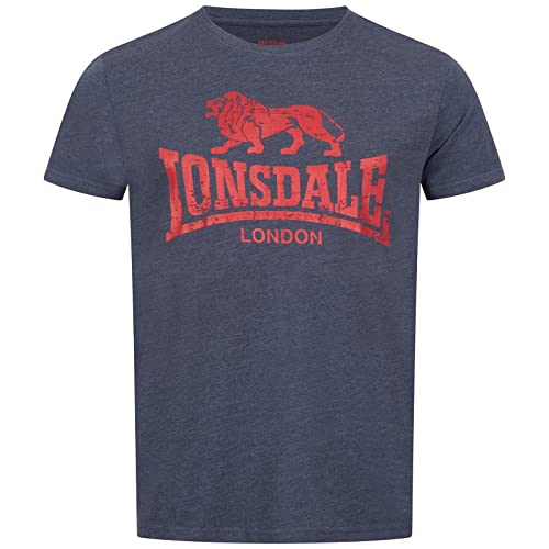 Lonsdale Men's SILVERHILL T-Shirt, Marl Navy/Red, 3XL von Lonsdale