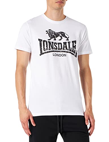 Lonsdale Men's SILVERHILL T-Shirt, White/Black, M von Lonsdale