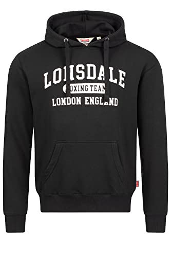 Lonsdale Men's SMERLIE Hooded Sweatshirt, Black/White, 3XL von Lonsdale