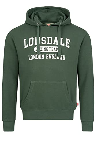 Lonsdale Men's SMERLIE Hooded Sweatshirt, Bottle Green/White, 3XL von Lonsdale