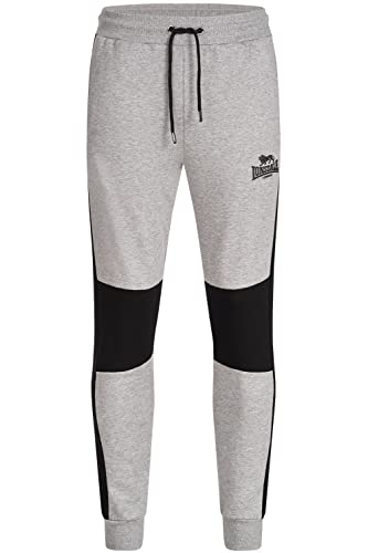 Lonsdale Men's SMERRAL Sweatpants, Marl Grey/Black, L von Lonsdale