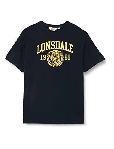 Lonsdale Men's STAXIGOE T-Shirt, Dark Navy/Yellow, L von Lonsdale