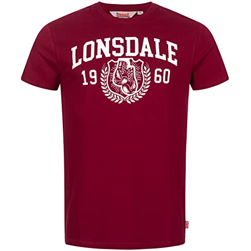 Lonsdale Men's STAXIGOE T-Shirt, Oxblood/White, 3XL von Lonsdale