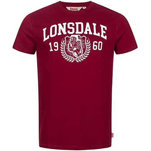 Lonsdale Men's STAXIGOE T-Shirt, Oxblood/White, XL von Lonsdale