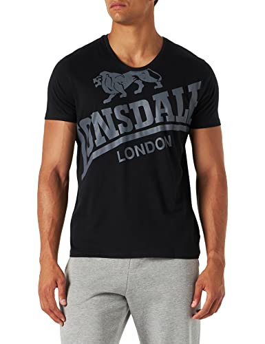 Lonsdale Men's SYMONDSBURY T-Shirt, Black/Grey, L von Lonsdale