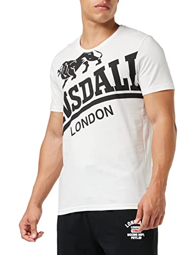 Lonsdale Men's SYMONDSBURY T-Shirt, White/Black, M von Lonsdale