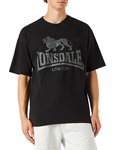 Lonsdale Men's THRUMSTER T-Shirt, Black/Anthracite, M von Lonsdale