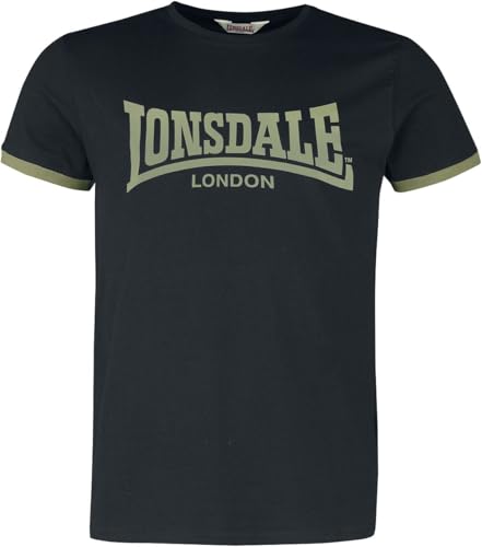 Lonsdale Men's TOWNHEAD T-Shirt, Black/Olive, 3XL von Lonsdale