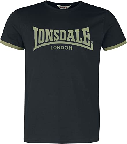 Lonsdale Men's TOWNHEAD T-Shirt, Black/Olive, L von Lonsdale