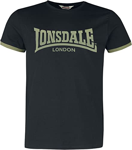 Lonsdale Men's TOWNHEAD T-Shirt, Black/Olive, XXL von Lonsdale