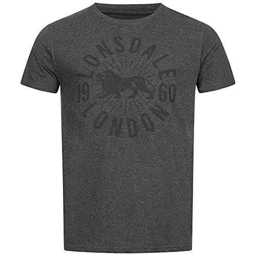Lonsdale Men's WARMWELL T-Shirt, Marl Anthra/Black, XL von Lonsdale