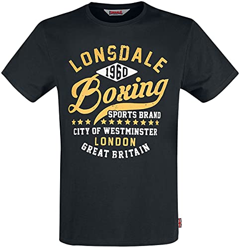 Lonsdale Mens HALESWORTH T-Shirt, Black, Extra Large von Lonsdale