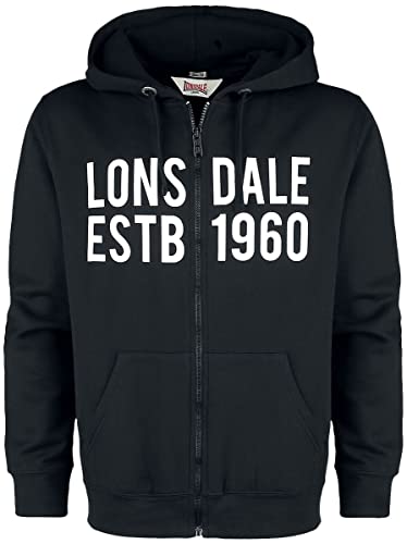 Lonsdale Herren Sleeve Hooded Sweatshirt, Schwarz, L EU von Lonsdale