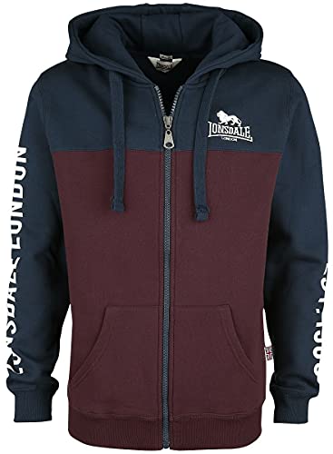 Lonsdale Herren Sleeve Hooded Sweatshirt, Navy, Oxblood, M EU von Lonsdale