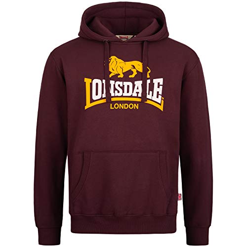 Lonsdale Herren Sleeve Hooded Sweatshirt, Oxblood, L EU von Lonsdale