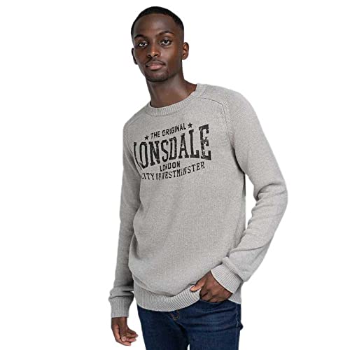 Lonsdale Herren Talgarreg Pullover Sweater, Marl Grey, L EU von Lonsdale