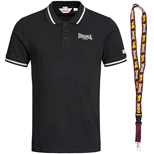 Lonsdale Poloshirt - Polohemd - Herren Hemd - Kurzarm Shirt - Limited Schluesselband (Causton Black, L) von Lonsdale