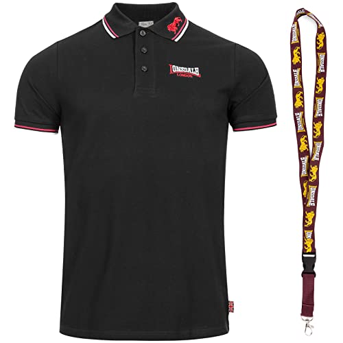 Lonsdale Poloshirt - Polohemd - Herren Hemd - Kurzarm Shirt - Limited Schluesselband (Lion Black, M) von Lonsdale