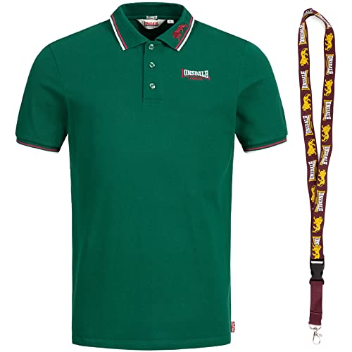 Lonsdale Poloshirt - Polohemd - Herren Hemd - Kurzarm Shirt - Limited Schluesselband (Lion Green, L) von Lonsdale