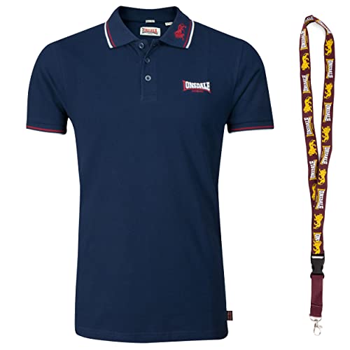 Lonsdale Poloshirt - Polohemd - Herren Hemd - Kurzarm Shirt - Limited Schluesselband (Lion Navy, XL) von Lonsdale