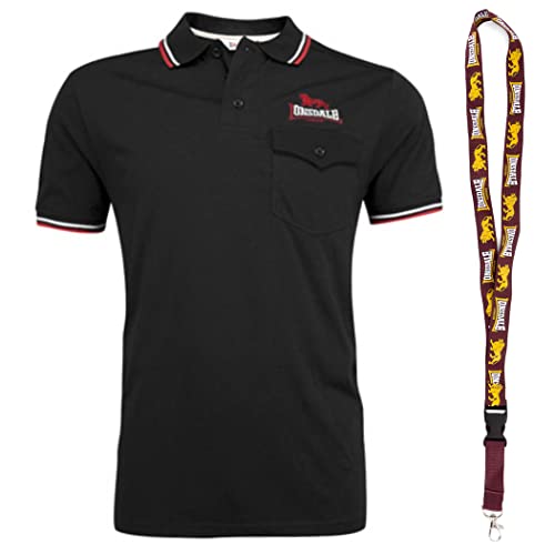 Lonsdale Poloshirt - Polohemd - Herren Hemd - Kurzarm Shirt - Limited Schluesselband (Lynton Black, M) von Lonsdale