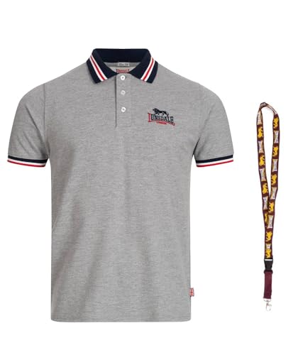 Lonsdale Poloshirt - Polohemd - Herren Hemd - Kurzarm Shirt - Limited Schluesselband (Occumster Marl Grey, L) von Lonsdale