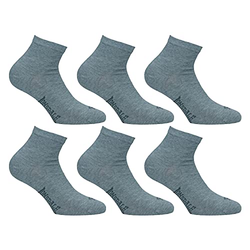 Lonsdale Quarter 6 Paar Söckchen, ausgezeichnete Baumwollqualität (Melange Grau, 39-42) von Lonsdale