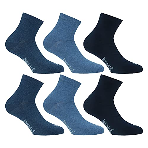 Lonsdale Quarter 6 Paar Söckchen, ausgezeichnete Baumwollqualität (Mix Blau, 35-38) von Lonsdale