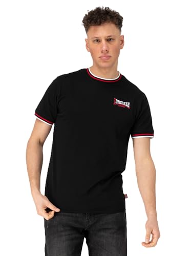 Lonsdale Male-Adult Quin T-Shirt, Black/Red/White, S EU von Lonsdale
