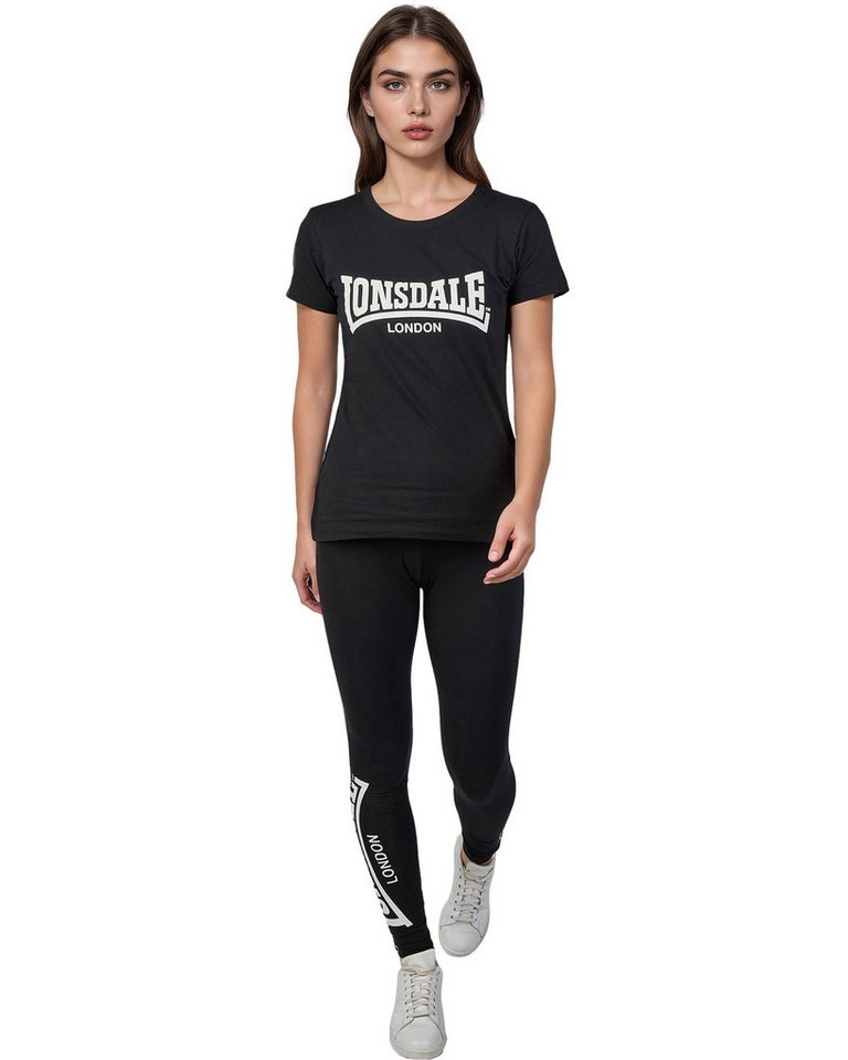 Lonsdale Shirt & Leggings Lonsdale Damen T-Shirt und Leggings Set Juniper (Set, 2 Teilig) logodruck von Lonsdale
