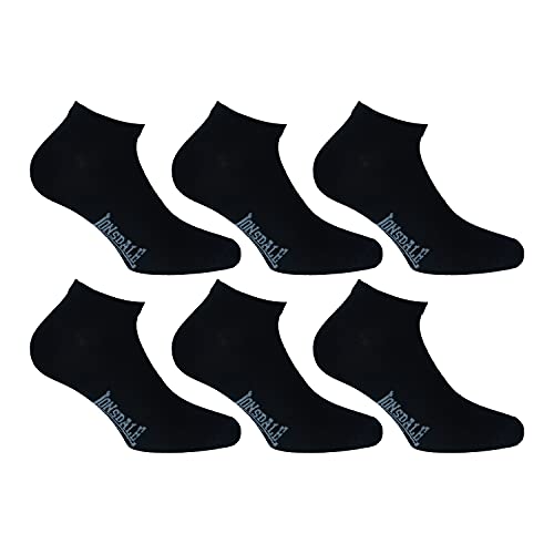 Lonsdale Sneaker 6 Paar Socken, Knöchelhöhe, ausgezeichnete Qualität aus mercerisierter Baumwolle (Schwarz, 35-38) von Lonsdale