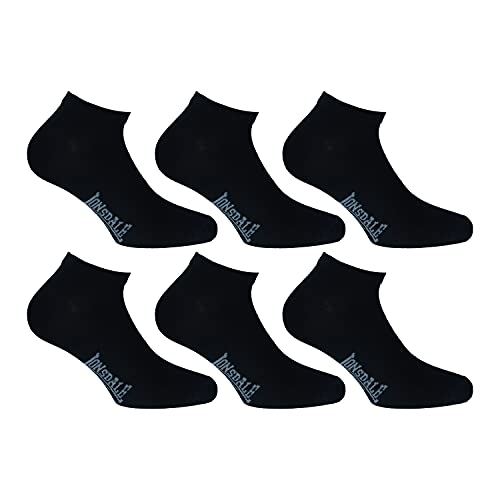Lonsdale Sneaker 6 Paar Socken, Knöchelhöhe, ausgezeichnete Qualität aus mercerisierter Baumwolle (Schwarz, 43-46) von Lonsdale