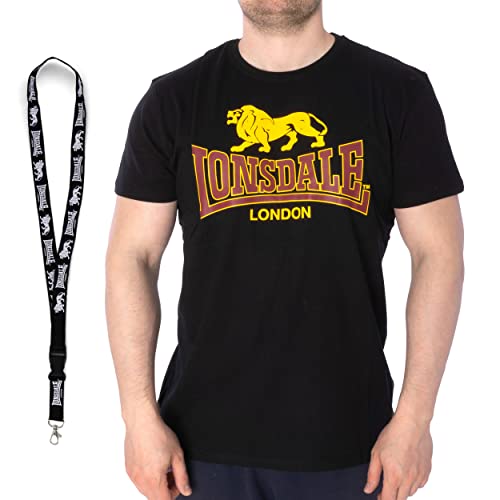 Lonsdale T-Shirt - Herren Shirt - Kurzarm Shirts - Limited Schlüsselband Taverham Black L von Lonsdale