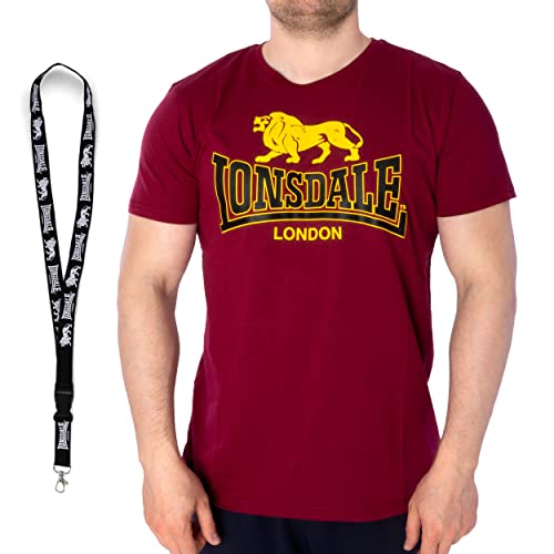 Lonsdale T-Shirt - Herren Shirt - Kurzarm Shirts - Limited Schlüsselband Taverham Oxblood XXL von Lonsdale