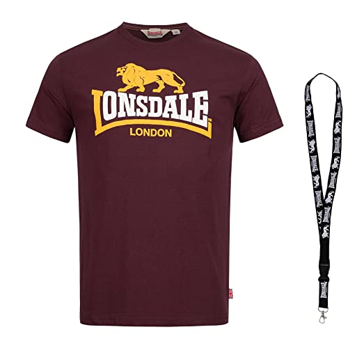 Lonsdale T-Shirt - Herren Shirts - Männer Tshirt - Kurzarm Shirt - Limited Schlüsselband (XXL, 30oxblood) von Lonsdale