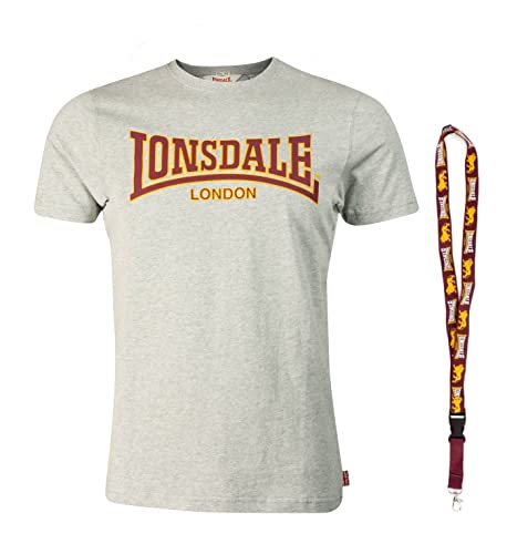 Lonsdale T-Shirt - Kurzarm Shirts - Herren Shirt - Limited Schluesselband (Classic Marl Grey, 3XL) von Lonsdale