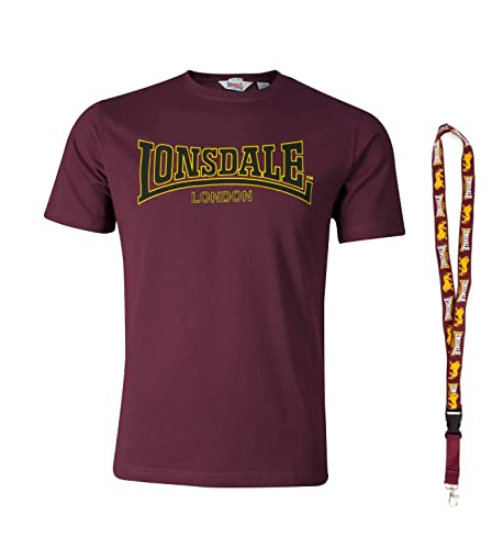 Lonsdale T-Shirt - Kurzarm Shirts - Herren Shirt - Limited Schluesselband (Classic Oxblood, L) von Lonsdale