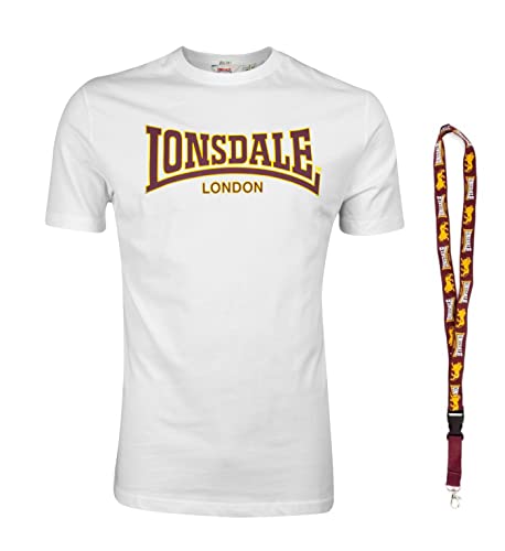 Lonsdale T-Shirt - Kurzarm Shirts - Herren Shirt - Limited Schluesselband (Classic White, L) von Lonsdale